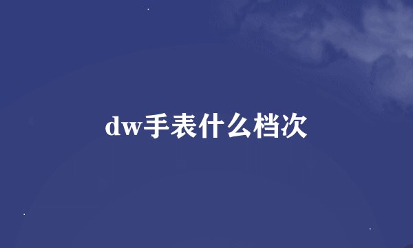 dw手表什么档次