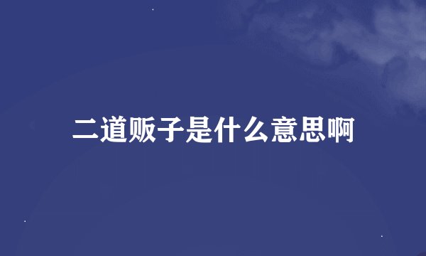 二道贩子是什么意思啊