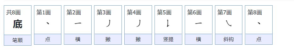 底字的笔顺