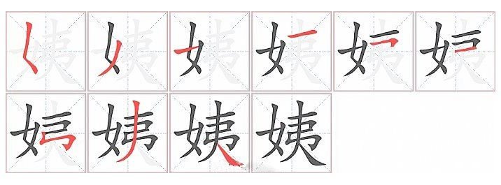 姨的笔顺怎么写