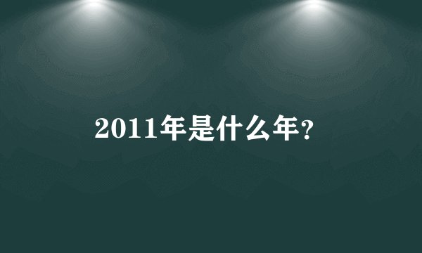 2011年是什么年？