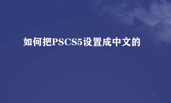 如何把PSCS5设置成中文的