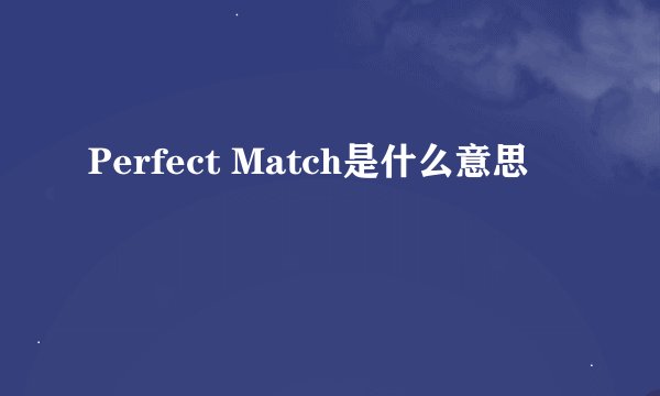 Perfect Match是什么意思