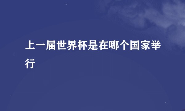 上一届世界杯是在哪个国家举行