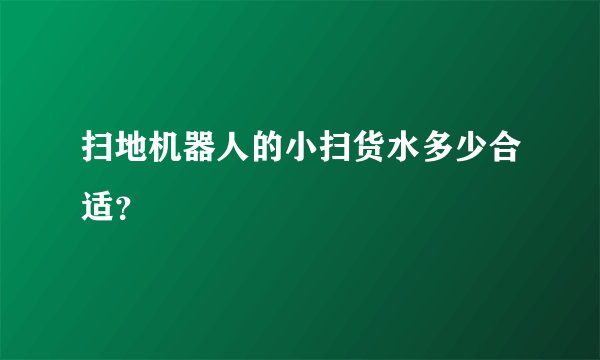 扫地机器人的小扫货水多少合适？
