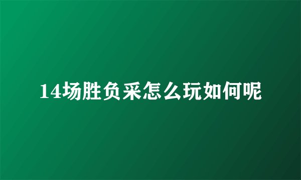 14场胜负采怎么玩如何呢