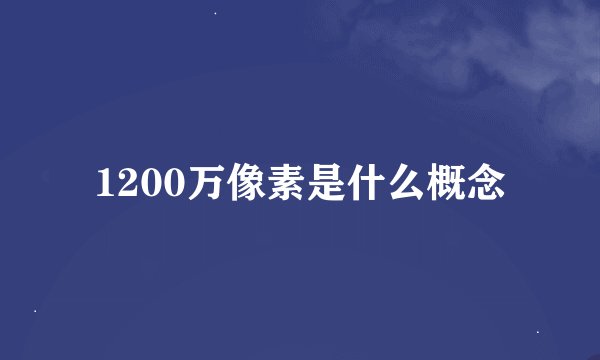 1200万像素是什么概念