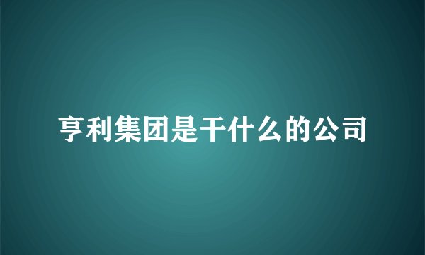 亨利集团是干什么的公司