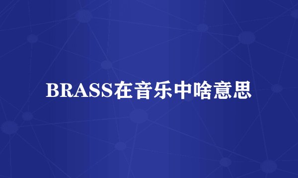 BRASS在音乐中啥意思