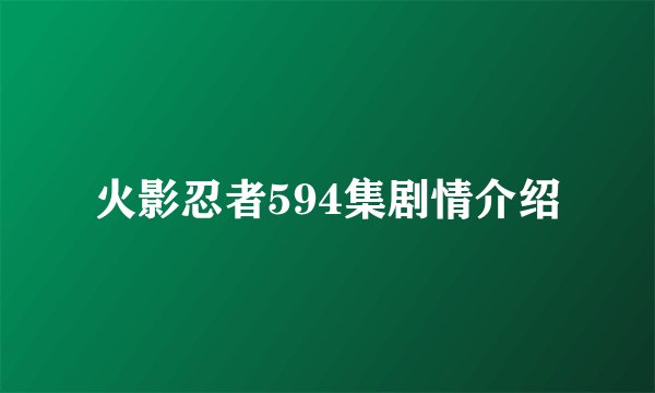 火影忍者594集剧情介绍