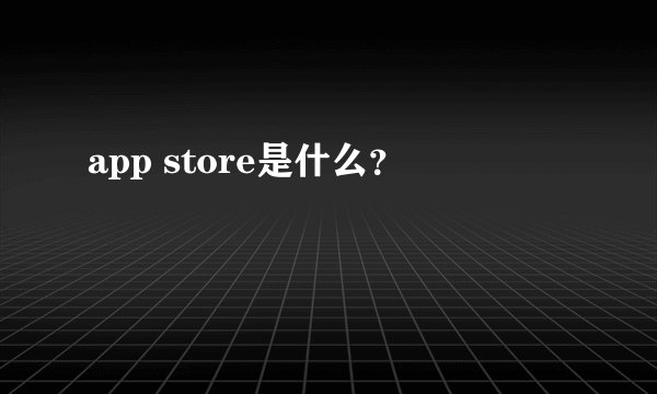 app store是什么？