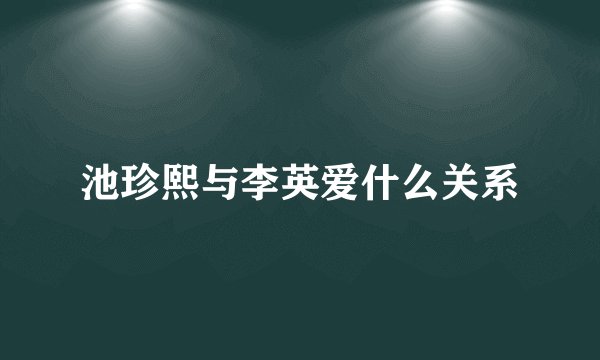 池珍熙与李英爱什么关系