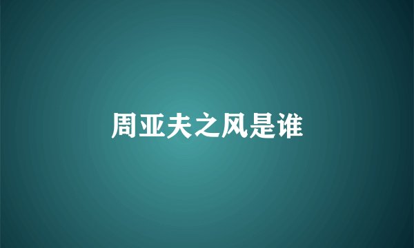 周亚夫之风是谁