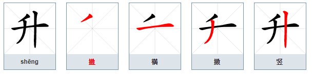 升的笔画顺序