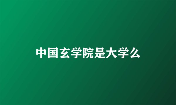 中国玄学院是大学么