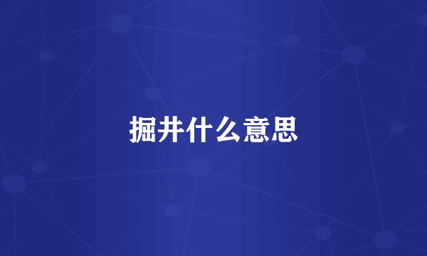 掘井什么意思
