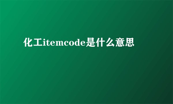 化工itemcode是什么意思