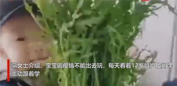 山西一萌娃蹭姐姐网课，随后站在楼台飙英语，其发音有多标准？