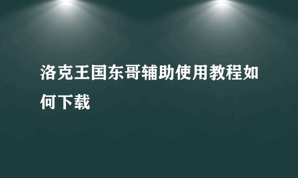 洛克王国东哥辅助使用教程如何下载