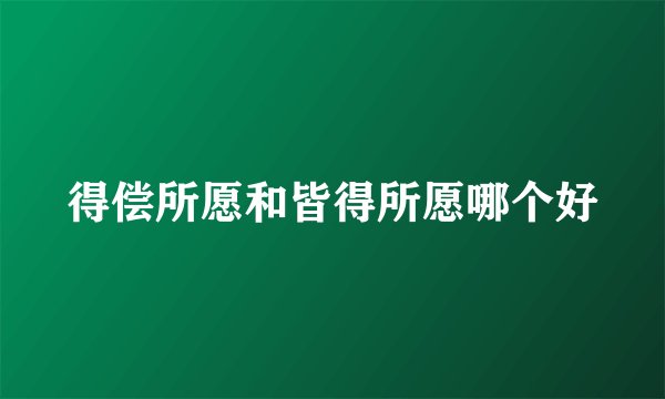 得偿所愿和皆得所愿哪个好