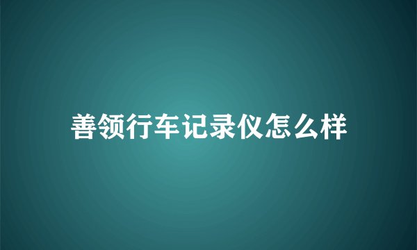善领行车记录仪怎么样
