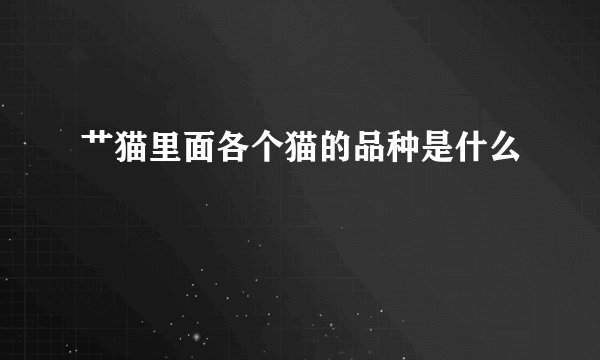 艹猫里面各个猫的品种是什么