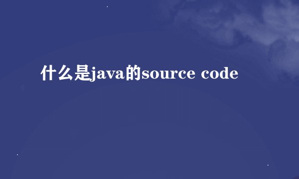 什么是java的source code