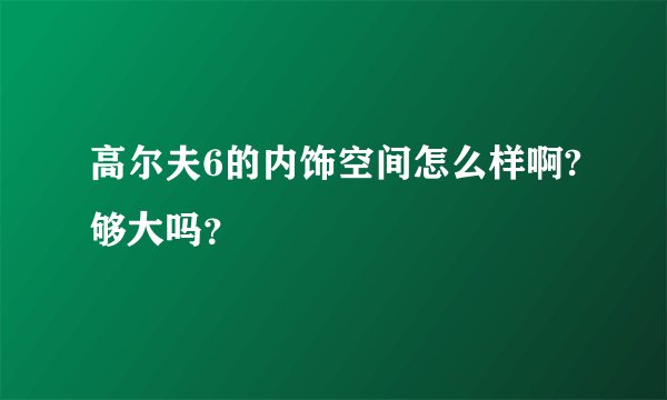 高尔夫6的内饰空间怎么样啊?够大吗？