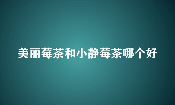 美丽莓茶和小静莓茶哪个好