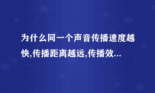 为什么同一个声音传播速度越快,传播距离越远,传播效果越好?