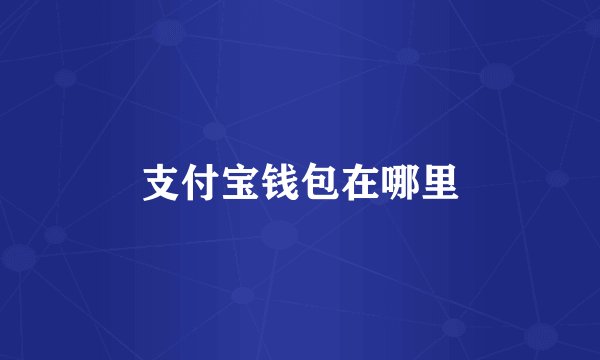 支付宝钱包在哪里