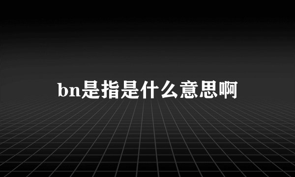 bn是指是什么意思啊