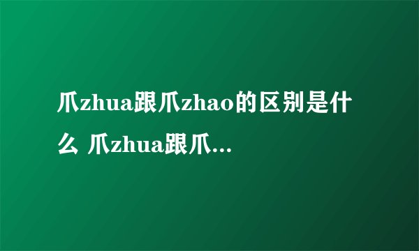 爪zhua跟爪zhao的区别是什么 爪zhua跟爪zhao有什么区别