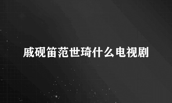 戚砚笛范世琦什么电视剧