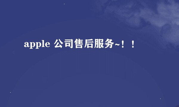apple 公司售后服务~！！