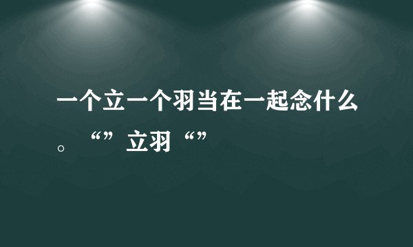 一个立一个羽当在一起念什么。“”立羽“”