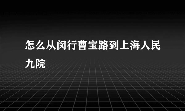 怎么从闵行曹宝路到上海人民九院