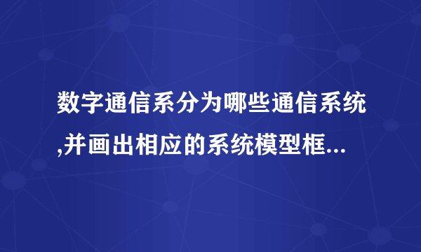 数字通信系分为哪些通信系统,并画出相应的系统模型框图衡量数字通信系统性能？