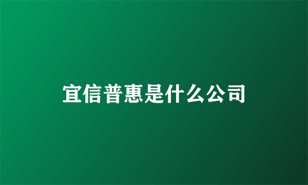 宜信普惠是什么公司