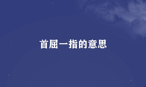 首屈一指的意思