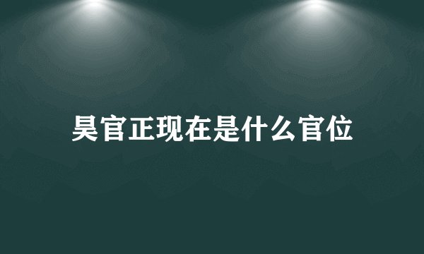 昊官正现在是什么官位