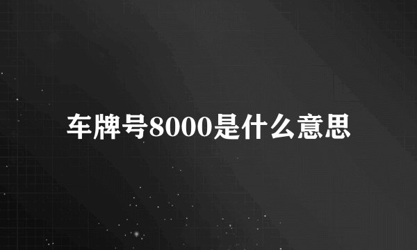 车牌号8000是什么意思