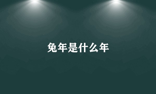 兔年是什么年