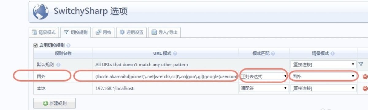 switchysharp怎么设置？谢谢！