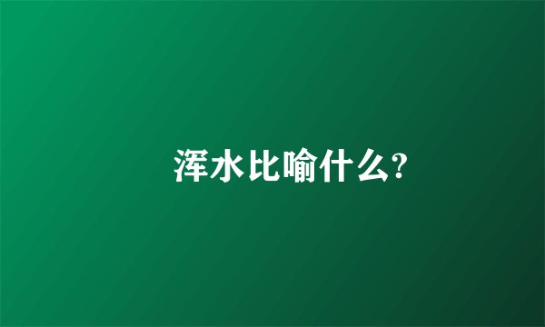 蹚浑水比喻什么?