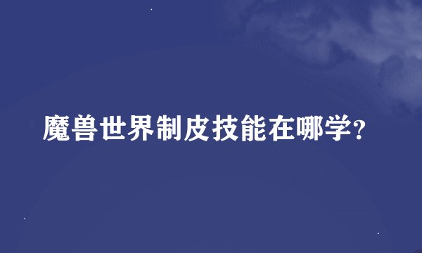 魔兽世界制皮技能在哪学？