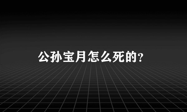 公孙宝月怎么死的？