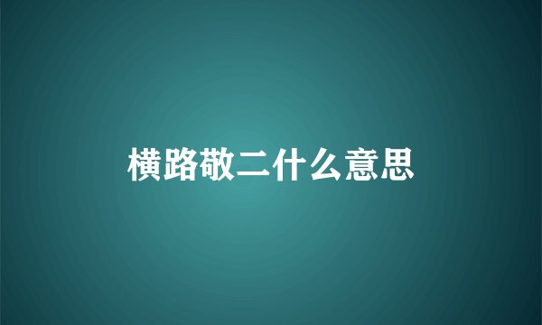 横路敬二什么意思