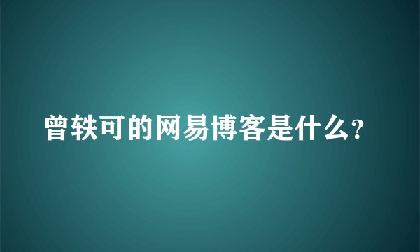 曾轶可的网易博客是什么？