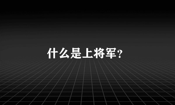什么是上将军？